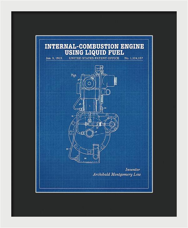 Internal Combustion Engine Liquid Fuel Blueprint Patent Us1124157a
