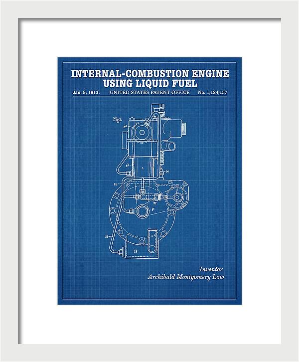 Internal Combustion Engine Liquid Fuel Blueprint Patent Us1124157a