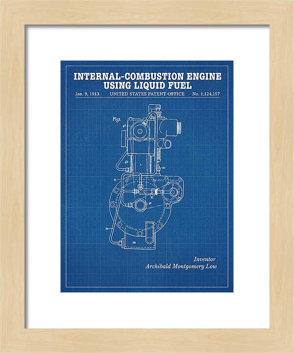 Internal Combustion Engine Liquid Fuel Blueprint Patent Us1124157a