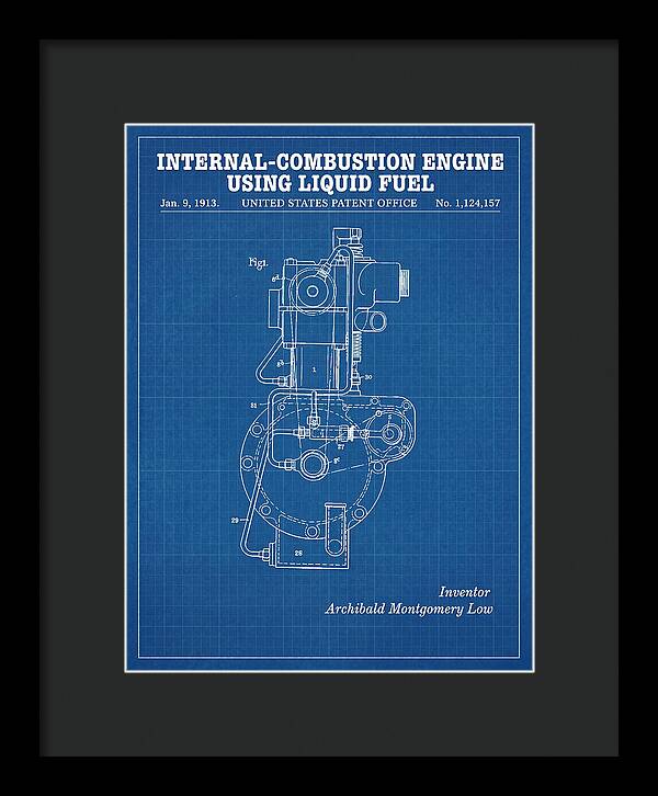 Internal Combustion Engine Liquid Fuel Blueprint Patent Us1124157a