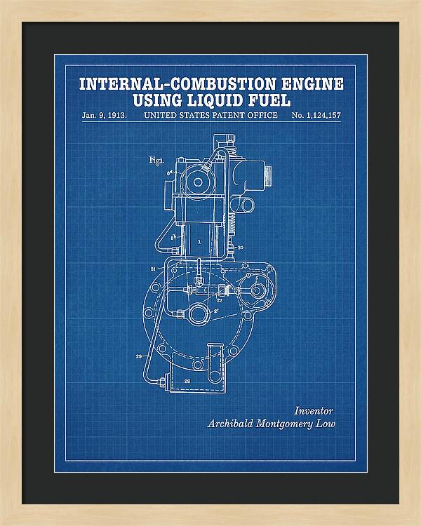 Internal Combustion Engine Liquid Fuel Blueprint Patent Us1124157a