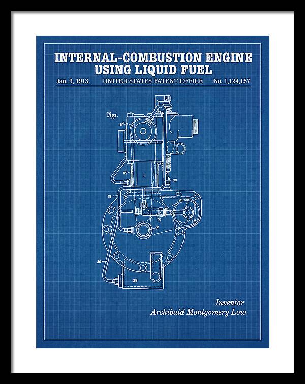 Internal Combustion Engine Liquid Fuel Blueprint Patent Us1124157a