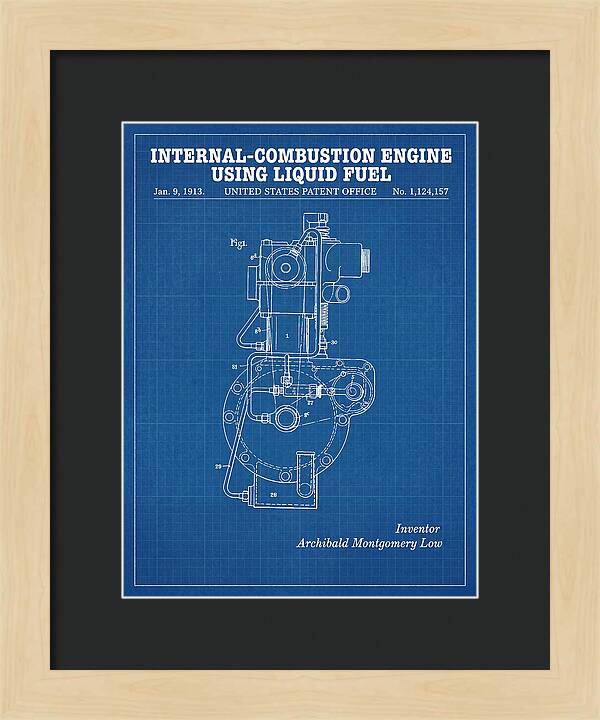 Internal Combustion Engine Liquid Fuel Blueprint Patent Us1124157a