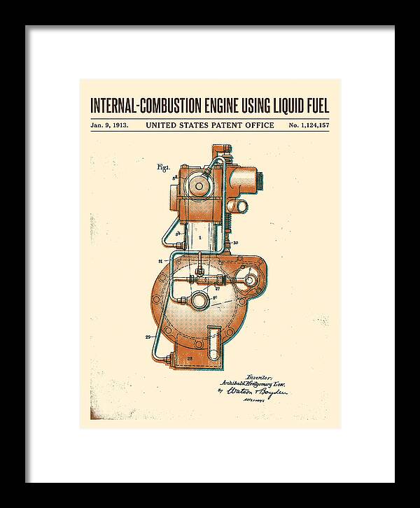Internal Combustion Engine Liquid Fuel Retro Patent Us1124157a