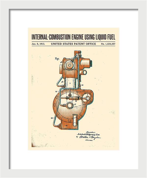 Internal Combustion Engine Liquid Fuel Retro Patent Us1124157a
