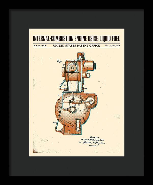 Internal Combustion Engine Liquid Fuel Retro Patent Us1124157a