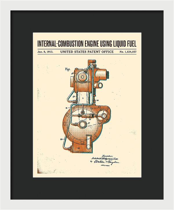 Internal Combustion Engine Liquid Fuel Retro Patent Us1124157a