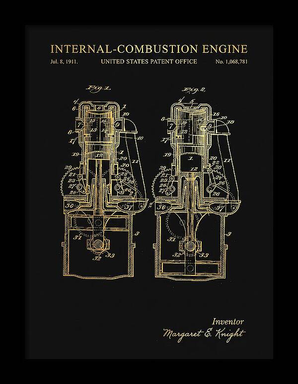 Internal Combustion Engine Margaret Knight Gold Patent Us1068781a