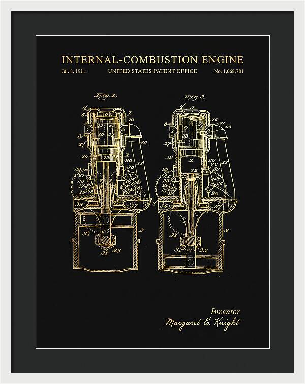 Internal Combustion Engine Margaret Knight Gold Patent Us1068781a