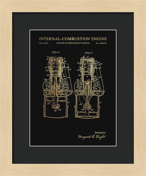 Internal Combustion Engine Margaret Knight Gold Patent Us1068781a