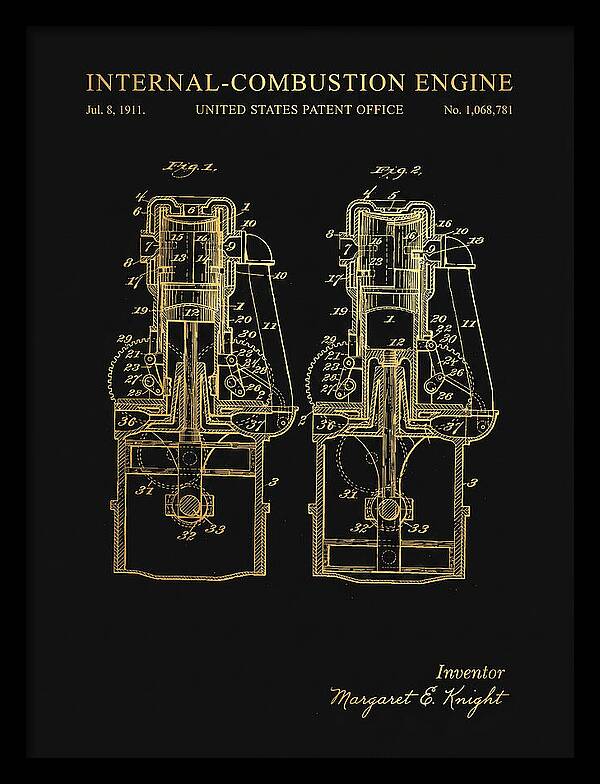 Internal Combustion Engine Margaret Knight Gold Patent Us1068781a