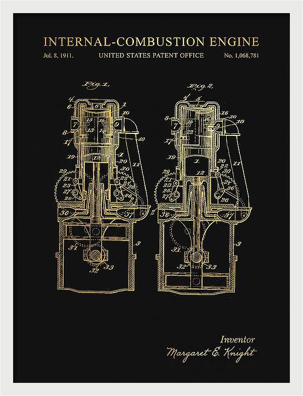 Internal Combustion Engine Margaret Knight Gold Patent Us1068781a
