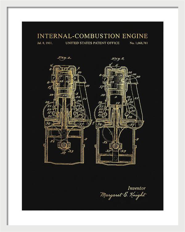 Internal Combustion Engine Margaret Knight Gold Patent Us1068781a