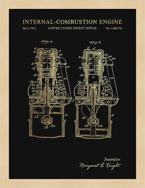Internal Combustion Engine Margaret Knight Gold Patent Us1068781a