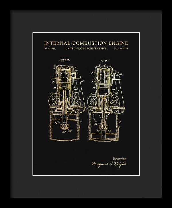 Internal Combustion Engine Margaret Knight Gold Patent Us1068781a