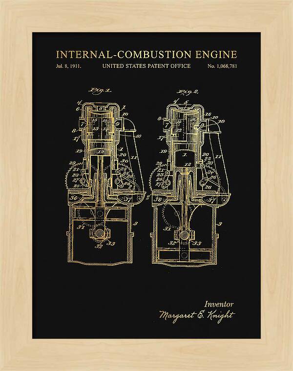 Internal Combustion Engine Margaret Knight Gold Patent Us1068781a