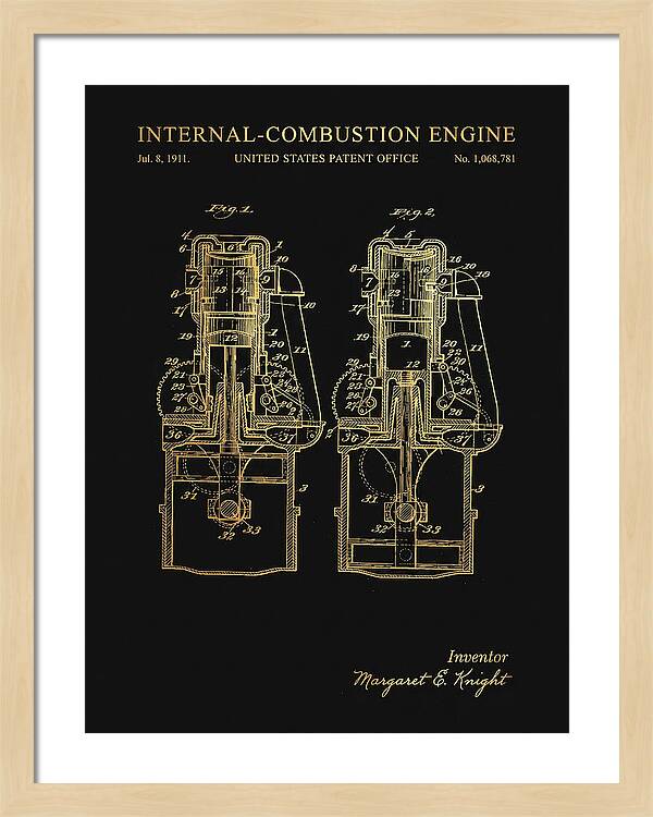 Internal Combustion Engine Margaret Knight Gold Patent Us1068781a