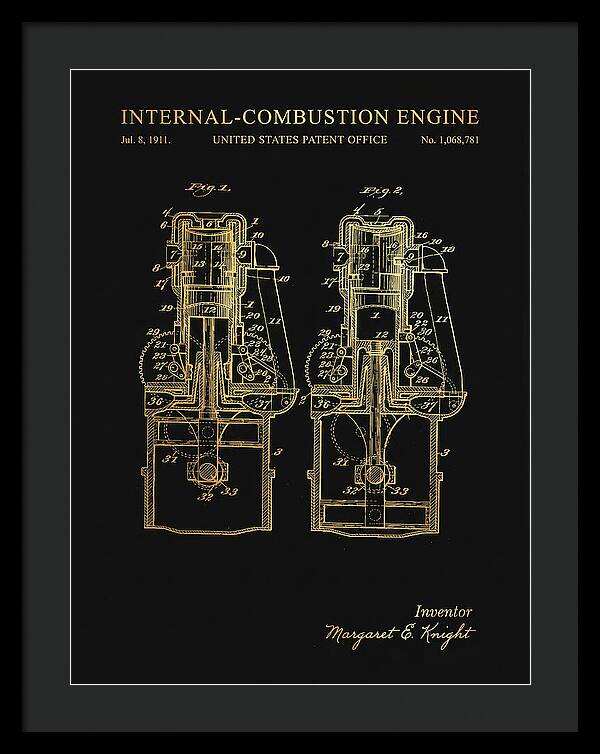 Internal Combustion Engine Margaret Knight Gold Patent Us1068781a