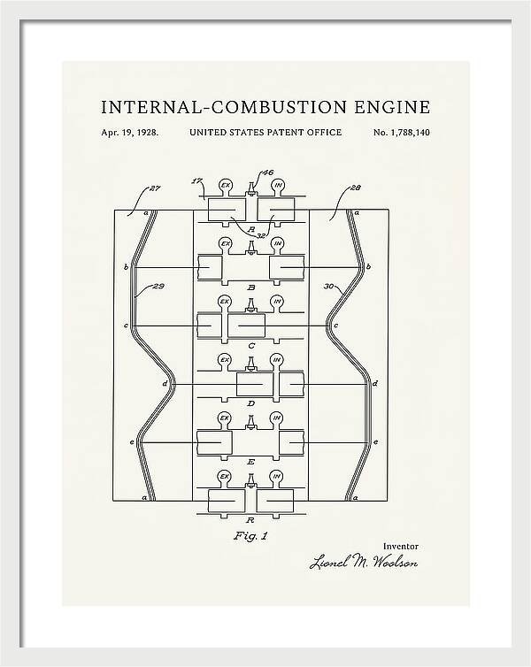 Internal Combustion Engine Minimalist Patent Us1788140a