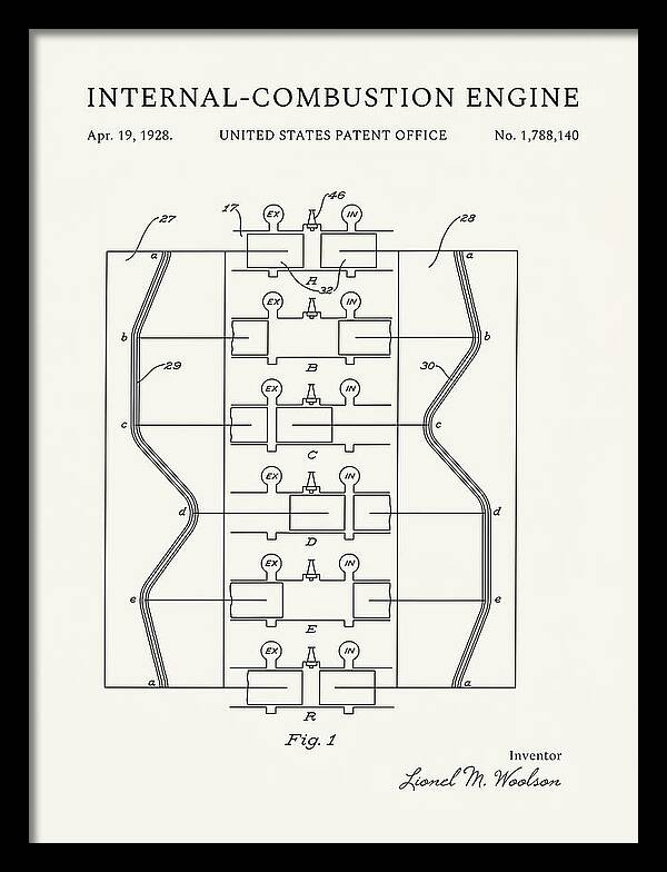 Internal Combustion Engine Minimalist Patent Us1788140a