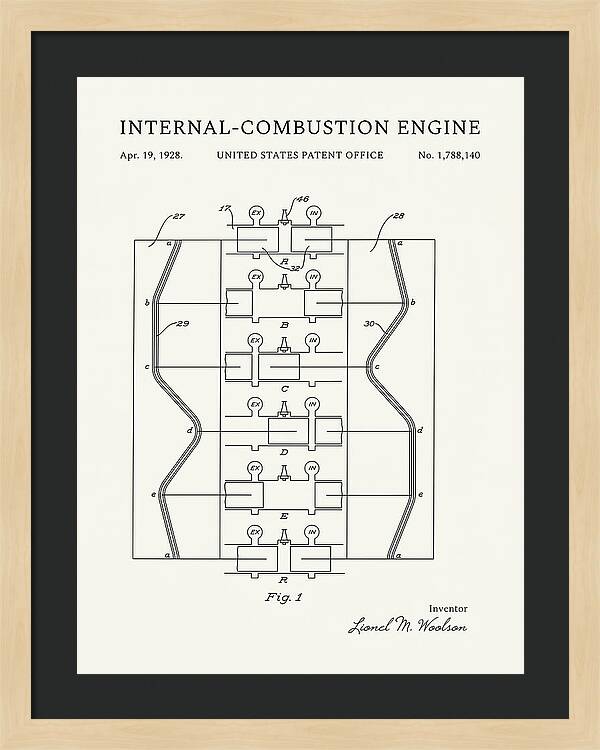 Internal Combustion Engine Minimalist Patent Us1788140a