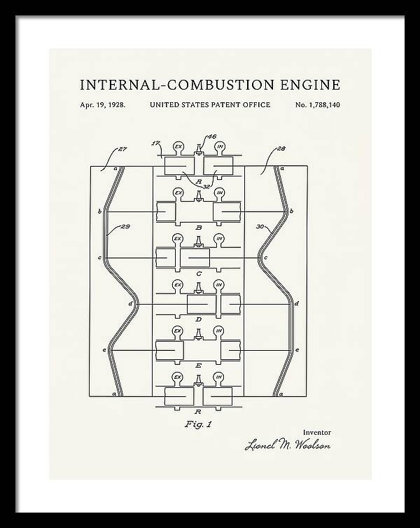 Internal Combustion Engine Minimalist Patent Us1788140a