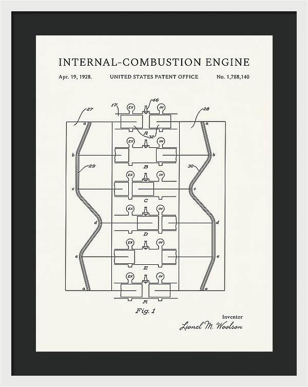 Internal Combustion Engine Minimalist Patent Us1788140a