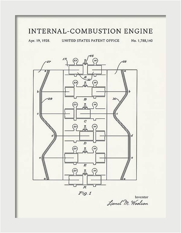 Internal Combustion Engine Minimalist Patent Us1788140a