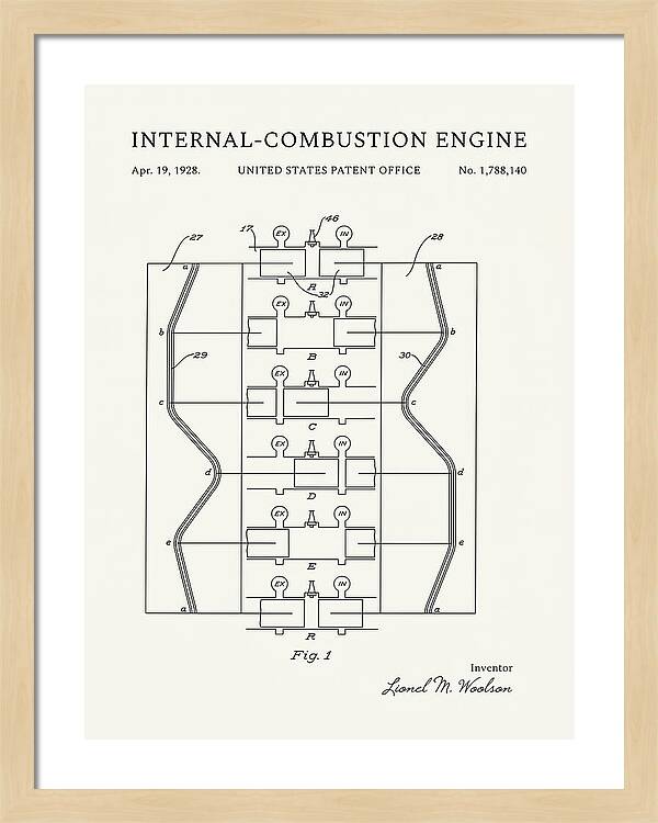 Internal Combustion Engine Minimalist Patent Us1788140a