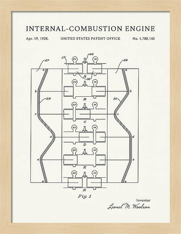 Internal Combustion Engine Minimalist Patent Us1788140a