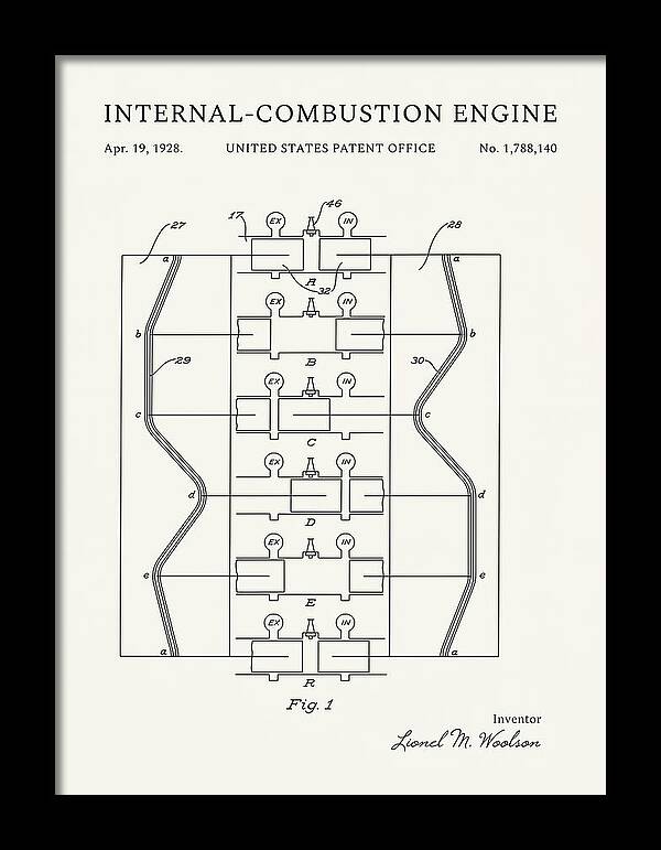 Internal Combustion Engine Minimalist Patent Us1788140a