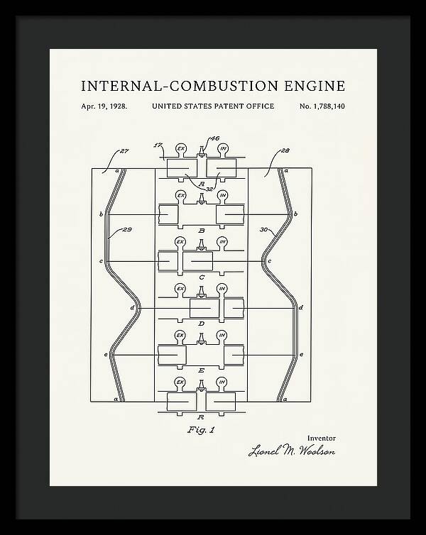 Internal Combustion Engine Minimalist Patent Us1788140a