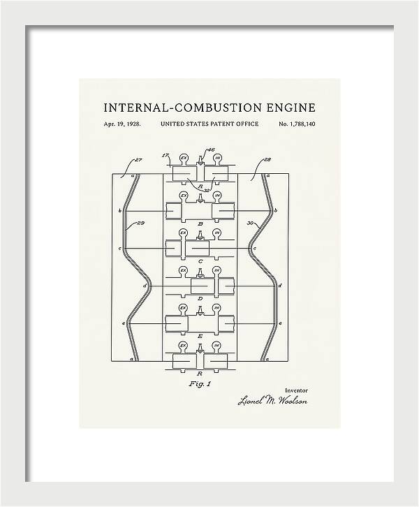 Internal Combustion Engine Minimalist Patent Us1788140a