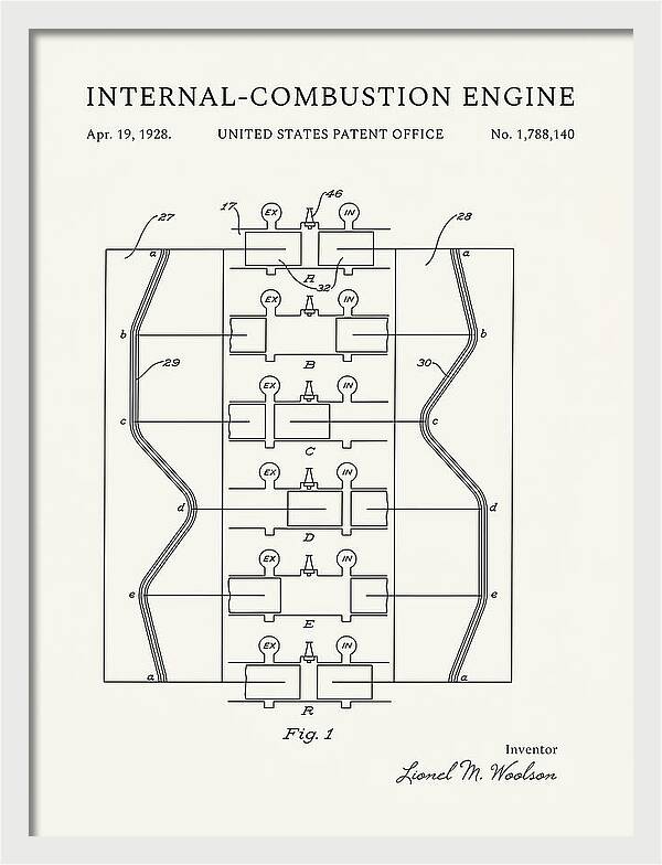 Internal Combustion Engine Minimalist Patent Us1788140a