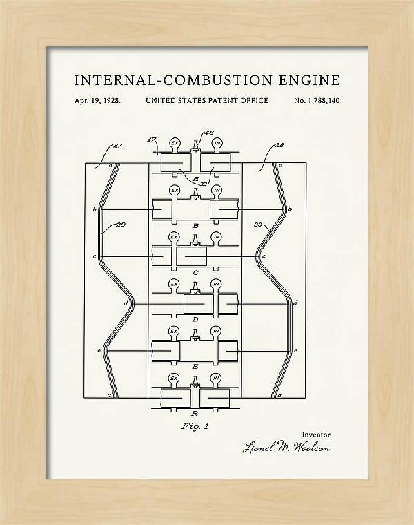 Internal Combustion Engine Minimalist Patent Us1788140a