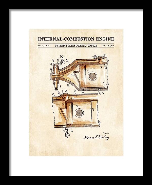 Internal Combustion Engine Watercolor Patent Us1101374a