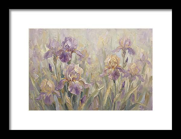 Iris Blossoms In Purple And Gold
