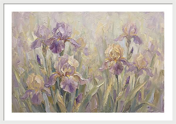 Iris Blossoms In Purple And Gold