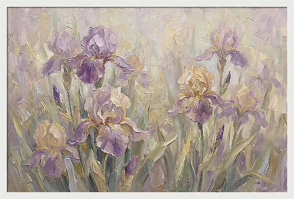 Iris Blossoms In Purple And Gold