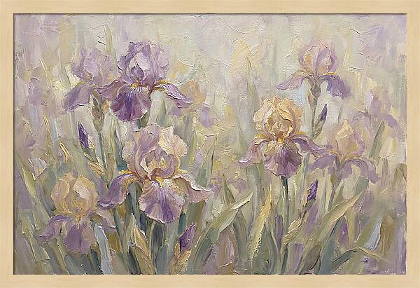 Iris Blossoms In Purple And Gold