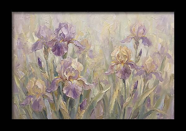 Iris Blossoms In Purple And Gold