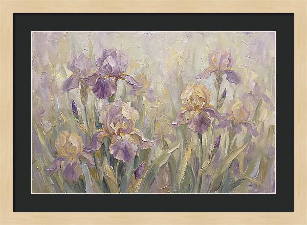 Iris Blossoms In Purple And Gold