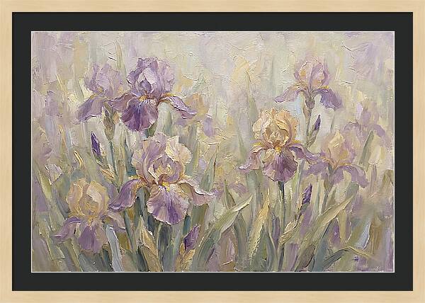Iris Blossoms In Purple And Gold