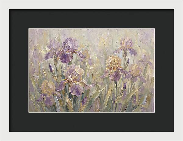 Iris Blossoms In Purple And Gold