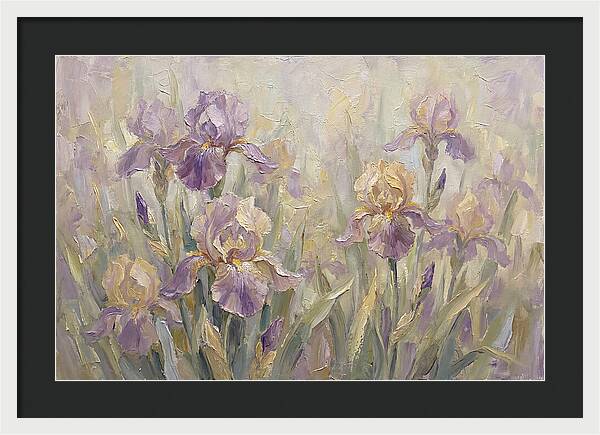 Iris Blossoms In Purple And Gold