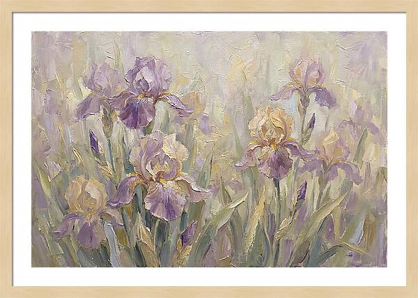 Iris Blossoms In Purple And Gold