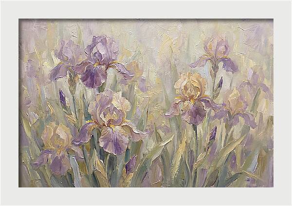 Iris Blossoms In Purple And Gold