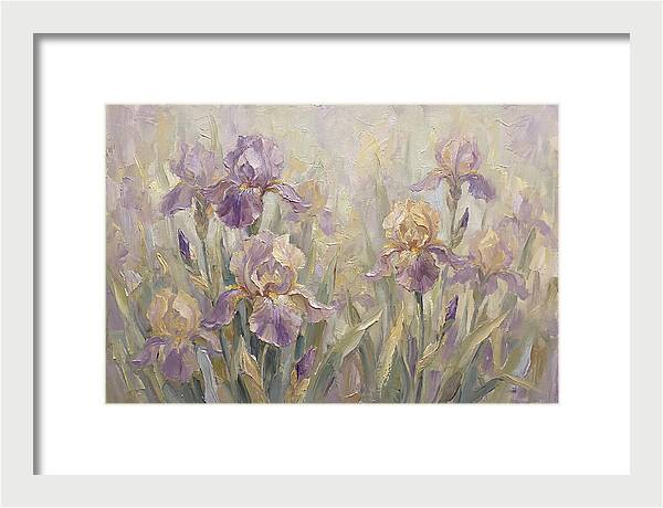 Iris Blossoms In Purple And Gold