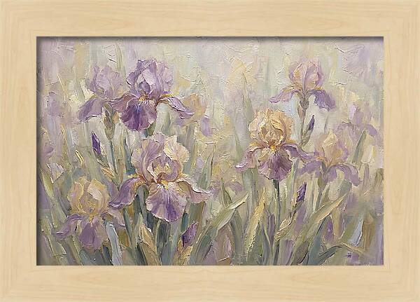 Iris Blossoms In Purple And Gold