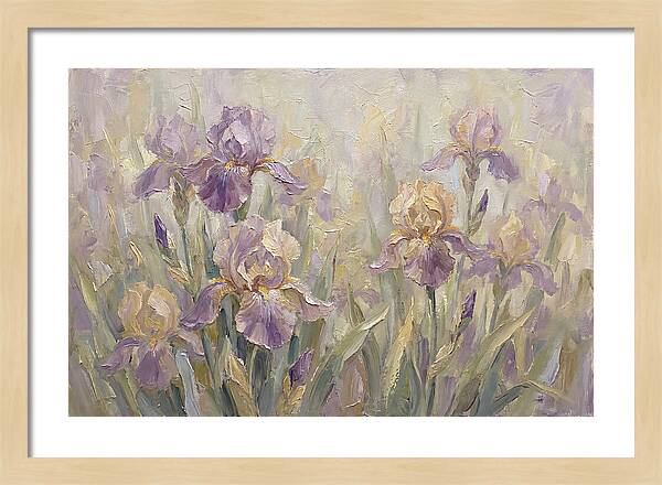 Iris Blossoms In Purple And Gold